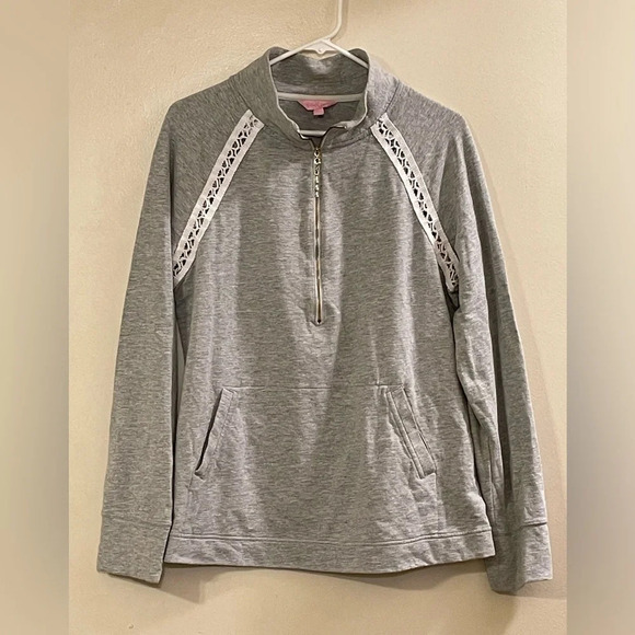 LILLY PULITZER Skipper Popover in Heathered‎ Seaside Gray - Picture 2 of 6